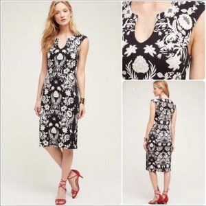 HD in Paris Etienne Sheath Black and Gray Midi Dress - Size 2